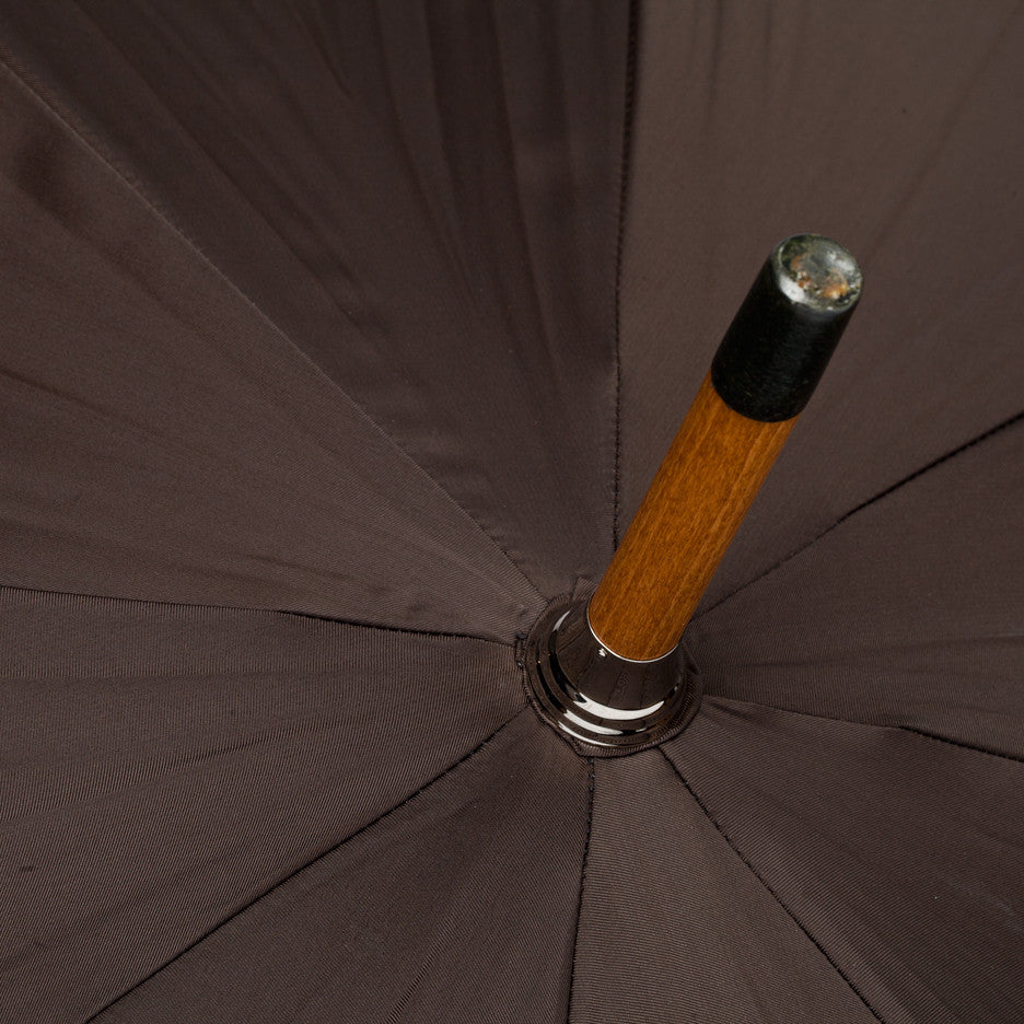 Brown Umbrella "Traveller" with Wooden Handle